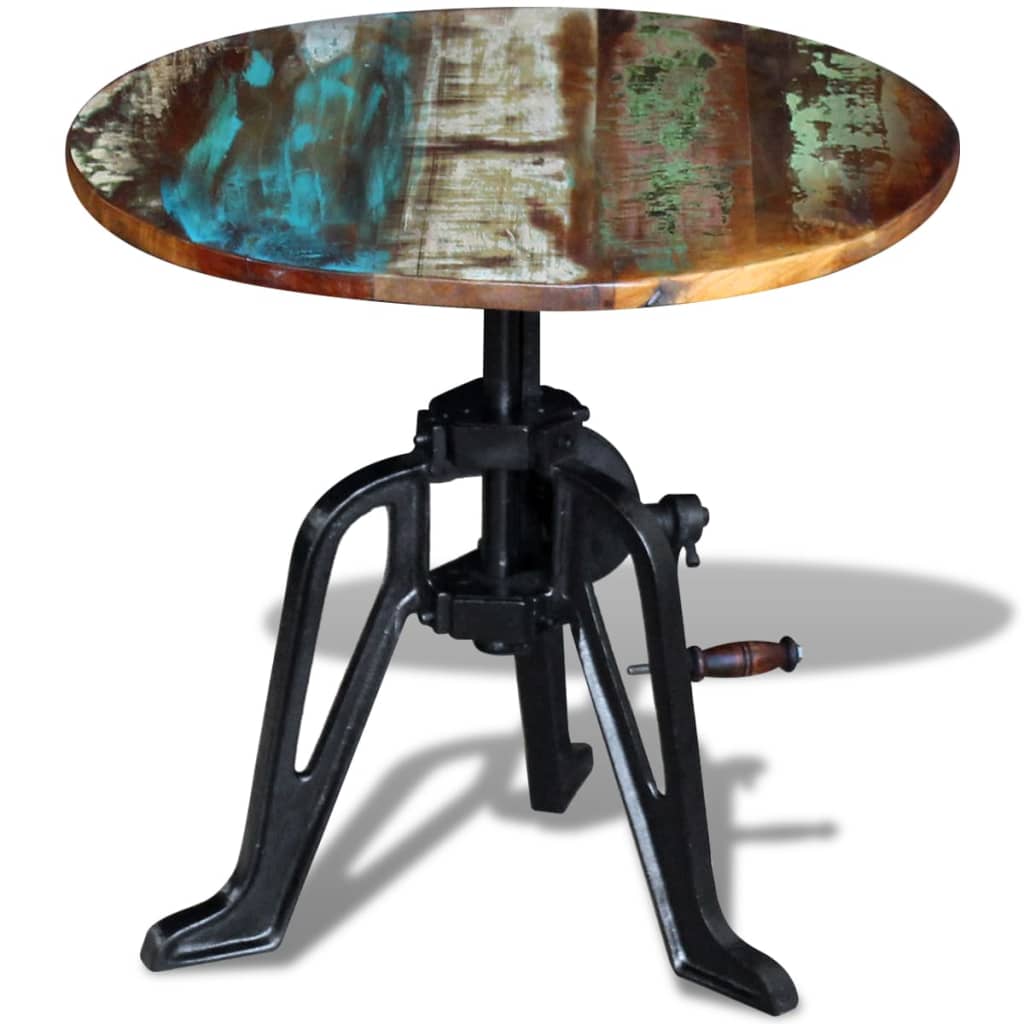 vidaXL Odkládací stolek masivní recyklované dřevo litina 60x(42–63) cm