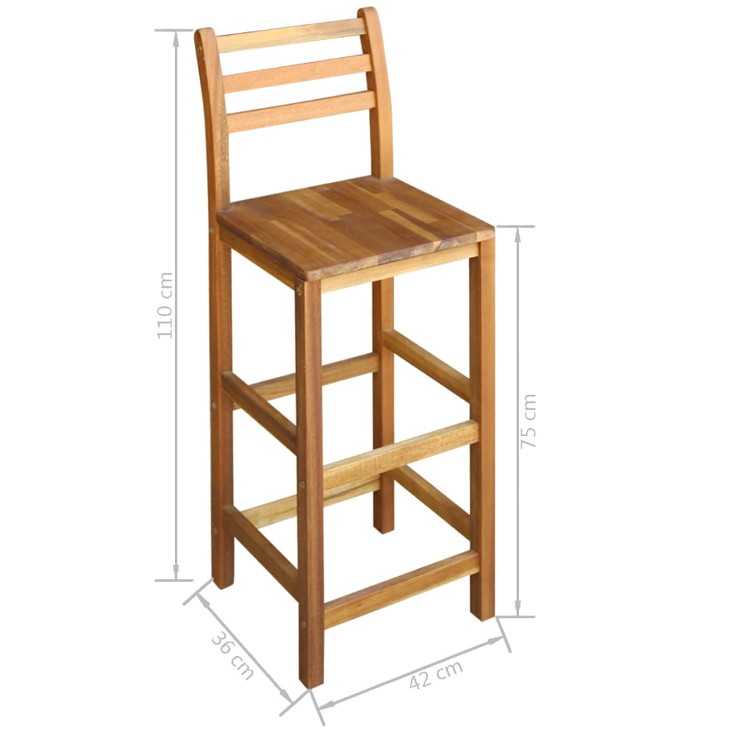 vidaXL Barový stůl a židle sada 7 kusů z masivního akáciového dřeva