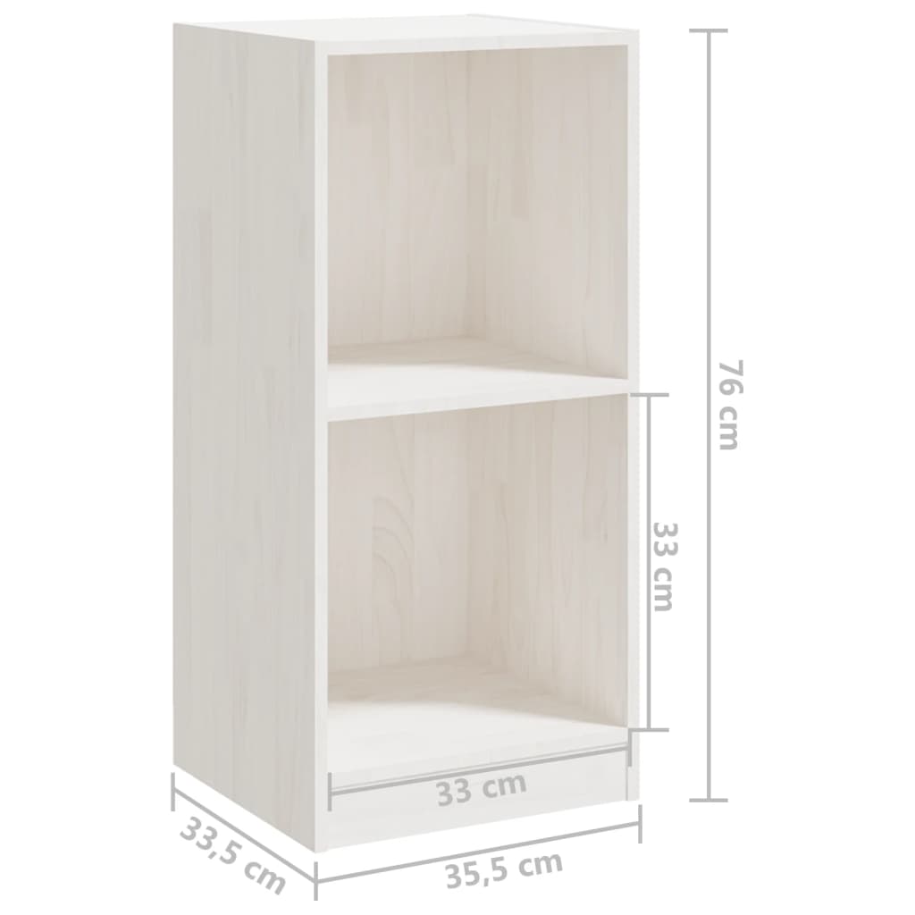 vidaXL Odkládací skříňka bílá 35,5 x 33,5 x 76 cm masivní borové dřevo