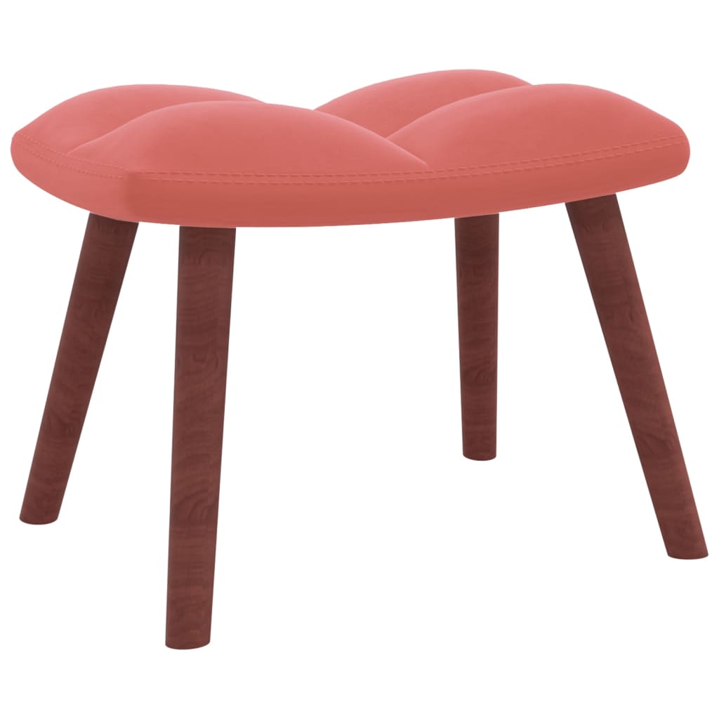 vidaXL Houpací křeslo se stoličkou růžové samet