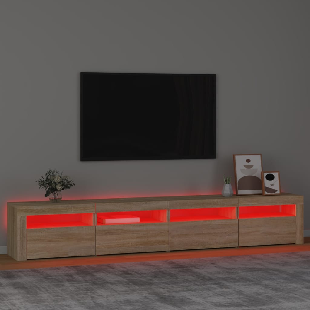 vidaXL TV skříňka s LED osvětlením dub sonoma 240x35x40 cm