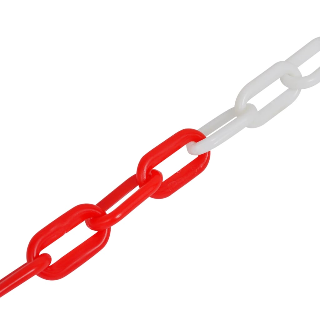 vidaXL Výstražné řetězy 2 ks červeno-bílé plast 30 m