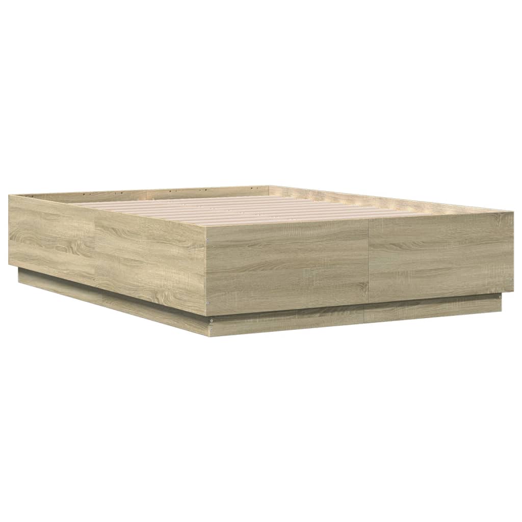 vidaXL Rám postele dub sonoma 135 x 190 cm kompozitní dřevo