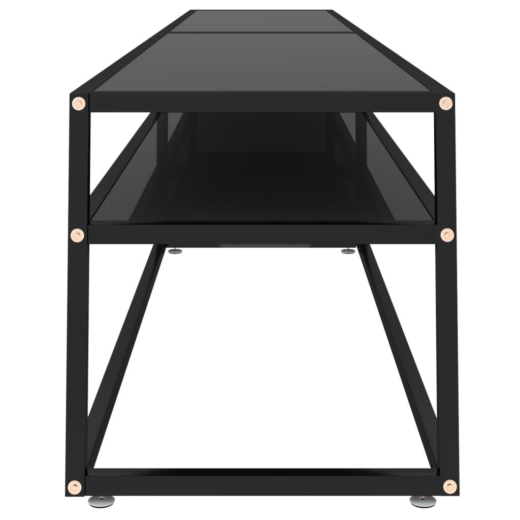 vidaXL TV stolek černý 220 x 40 x 40,5 cm tvrzené sklo