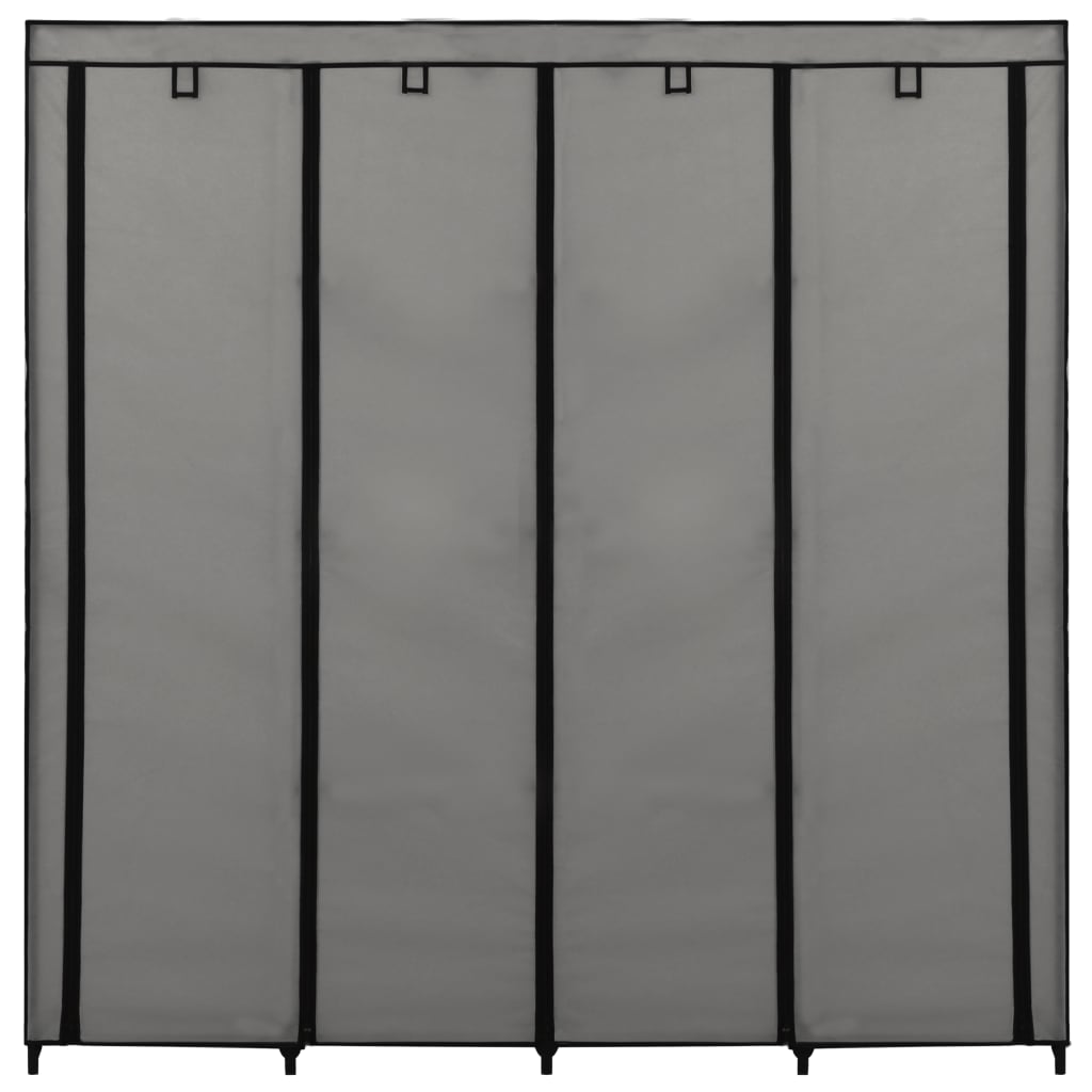 vidaXL Šatní skříň se 4 přihrádkami šedá 175 x 45 x 170 cm