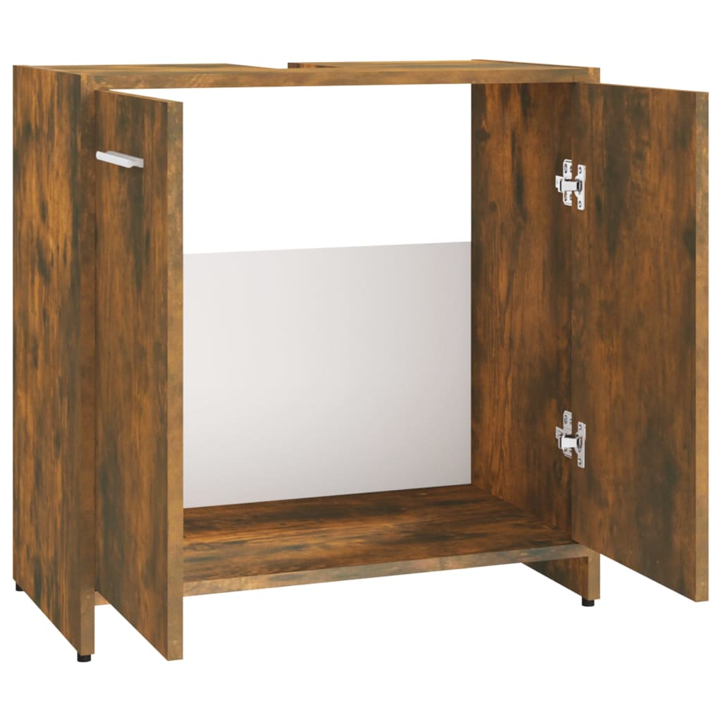 vidaXL Koupelnová skříňka kouřový dub 60x33x60 cm kompozitní dřevo