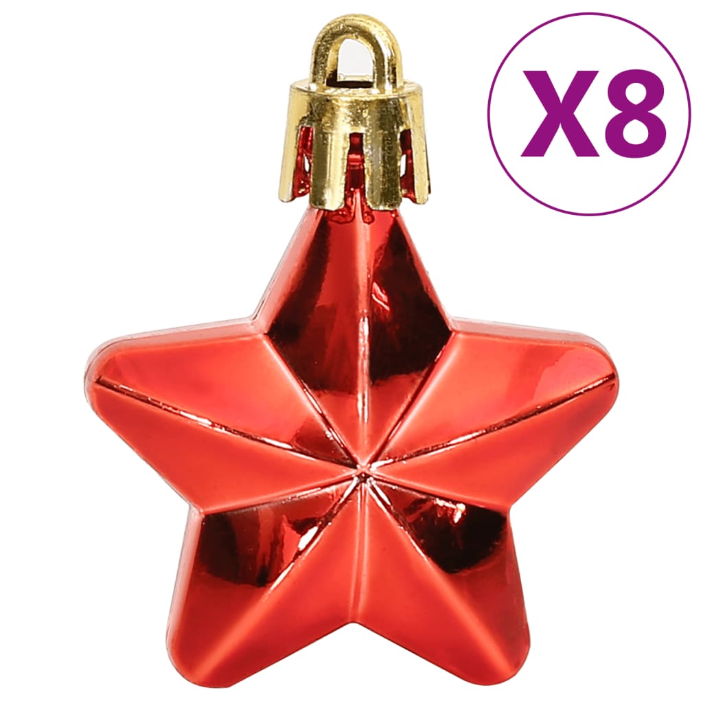 vidaXL 111dílná sada vánočních ozdob červená polystyren
