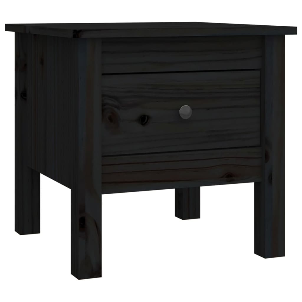 vidaXL Odkládací stolek černý 40 x 40 x 39 cm masivní borovice