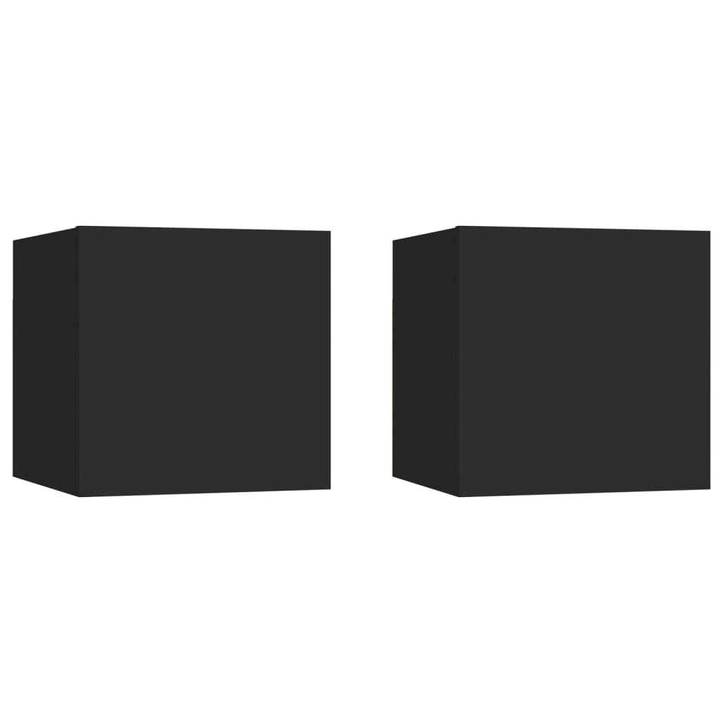 vidaXL Noční stolky 2 ks černé 30,5 x 30 x 30 cm dřevotříska