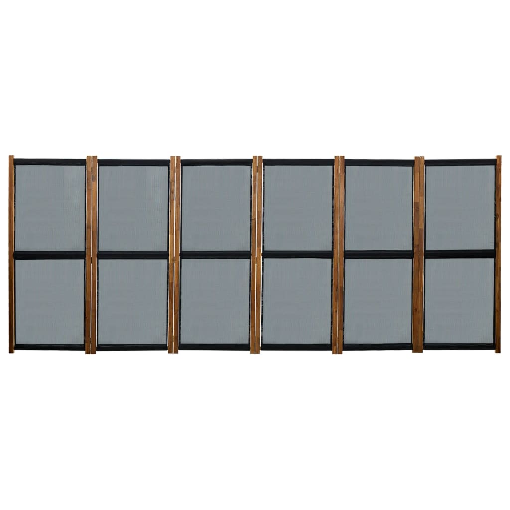 vidaXL 6dílný paraván černý 420 x 170 cm