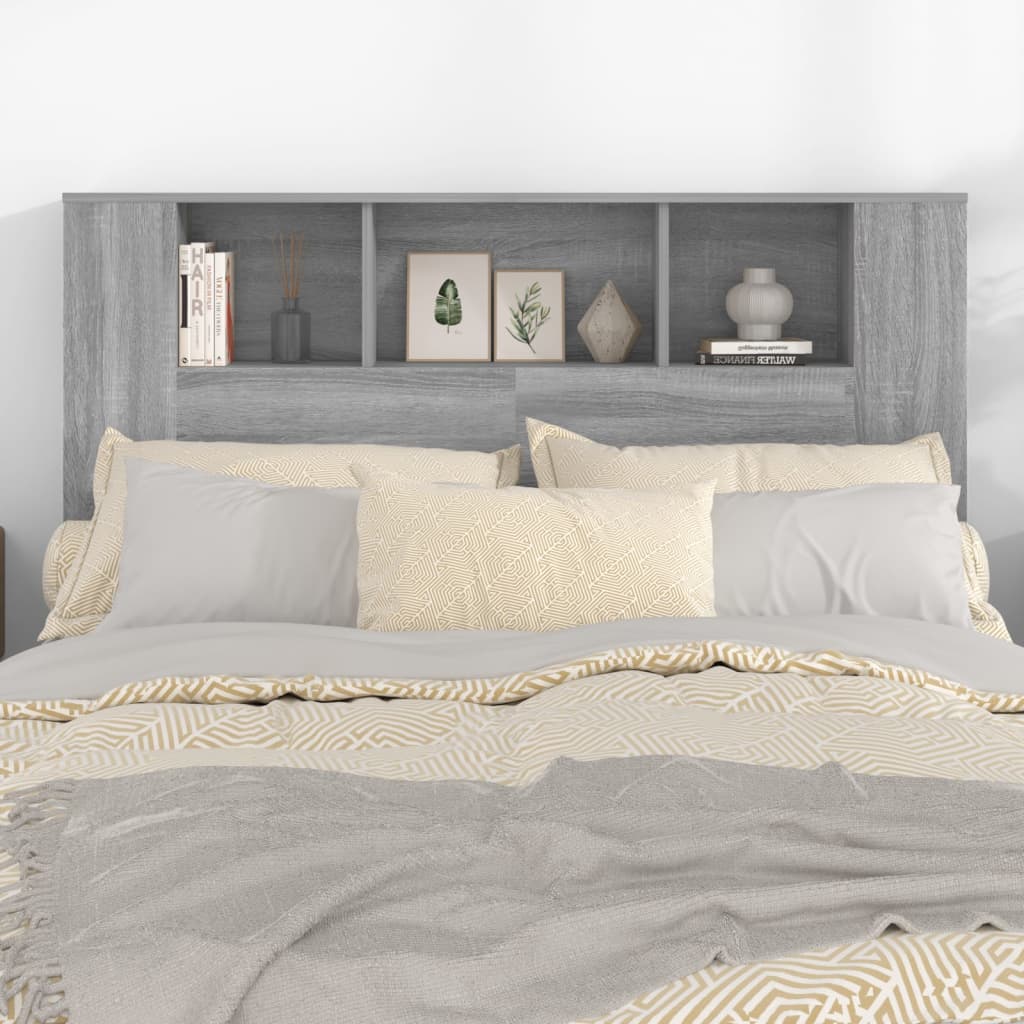vidaXL Čelo postele s úložným prostorem šedé sonoma 140x18,5x104,5 cm