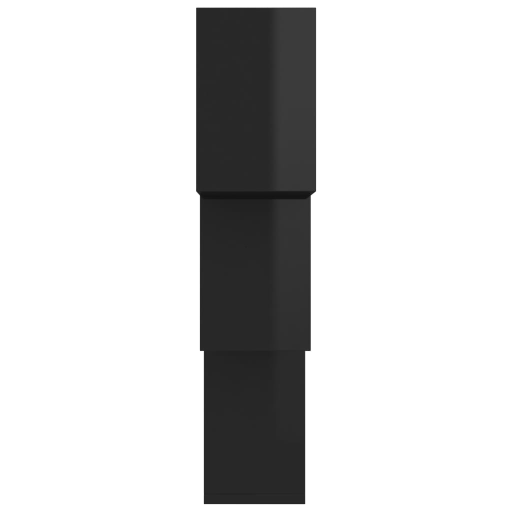 vidaXL Nástěnné police kostka černé vysoký lesk 68x15x68 dřevotříska