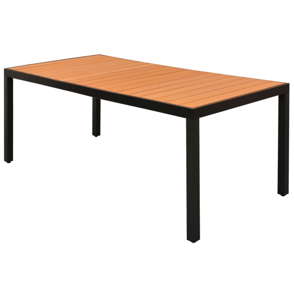 vidaXL Zahradní stůl hnědý 185 x 90 x 74 cm hliník a WPC