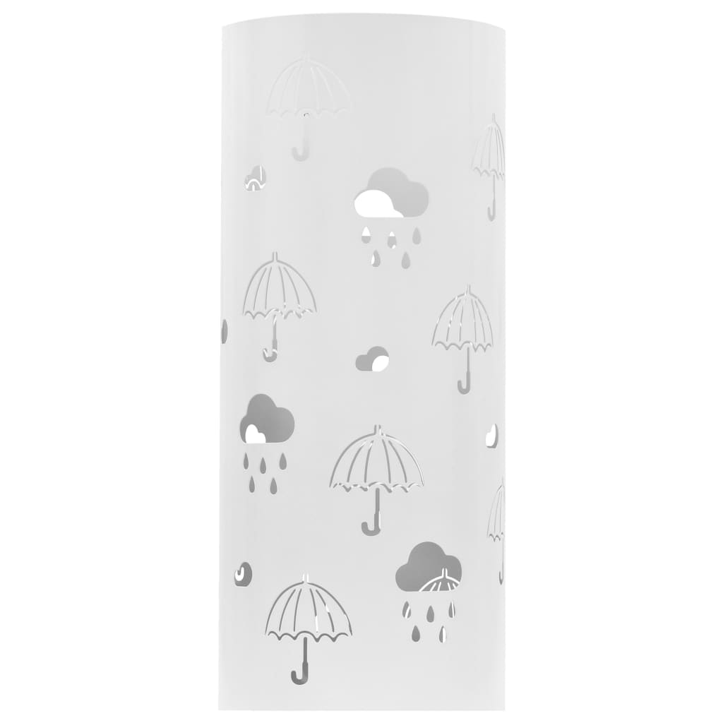 vidaXL Stojan na deštníky Umbrellas ocelový bílý