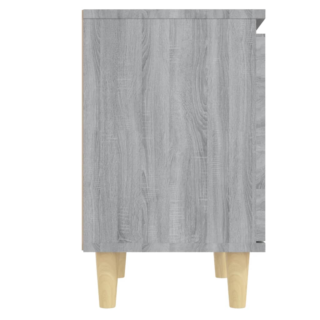 vidaXL Noční stolek masivní dřevěné nohy šedý sonoma 40 x 30 x 50 cm