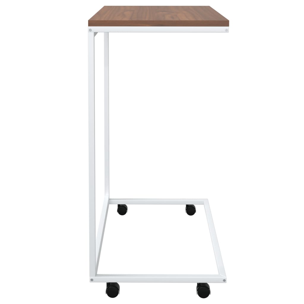 vidaXL Odkládací stolek s kolečky bílý 55x35x70 cm kompozitní dřevo