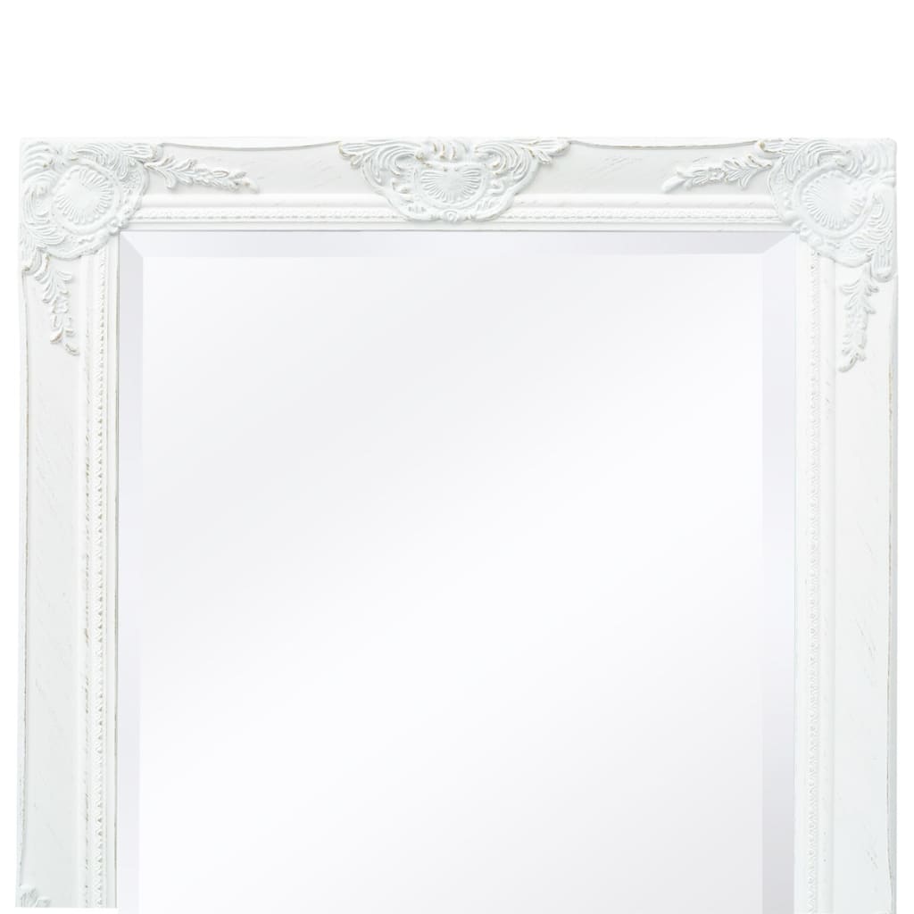 vidaXL Nástěnné zrcadlo barokní styl 100 x 50 cm bílé