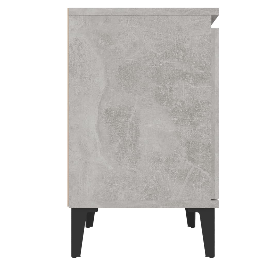 vidaXL Noční stolky s kovovými nohami betonově šedé 40 x 30 x 50 cm