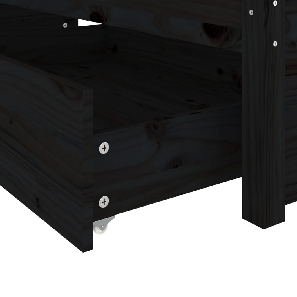 vidaXL Rám postele se zásuvkami černý 140 x 190 cm