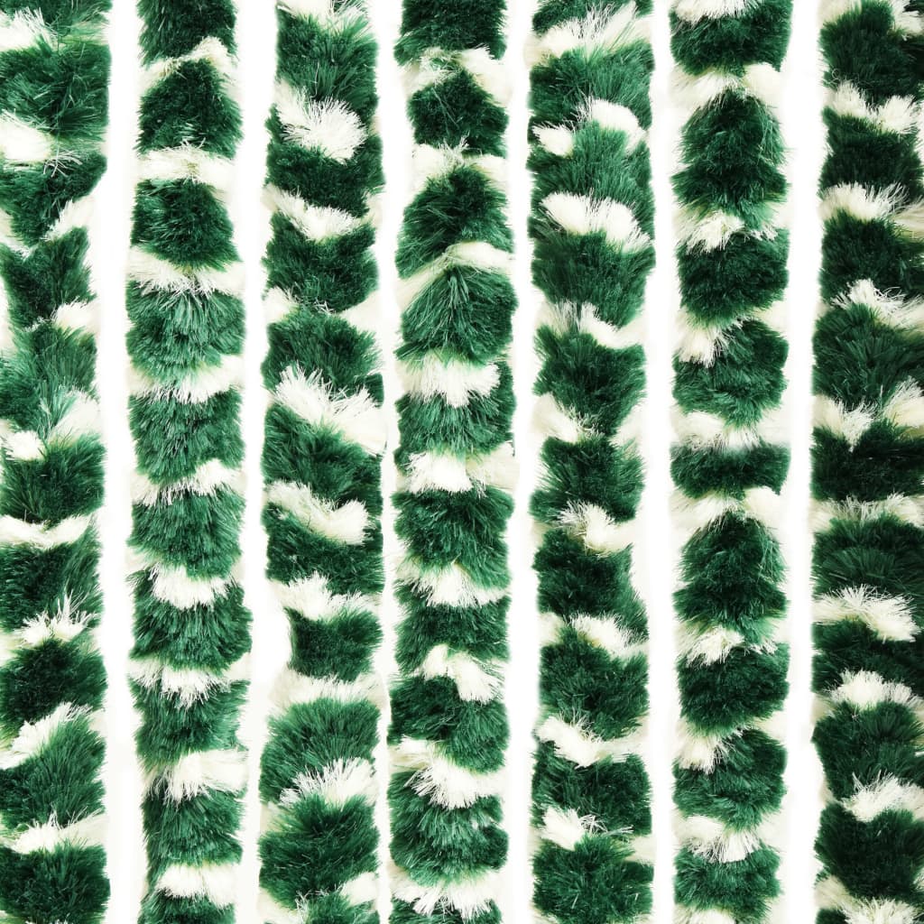 vidaXL Závěs proti hmyzu zeleno-bílý 90 x 220 cm Chenille