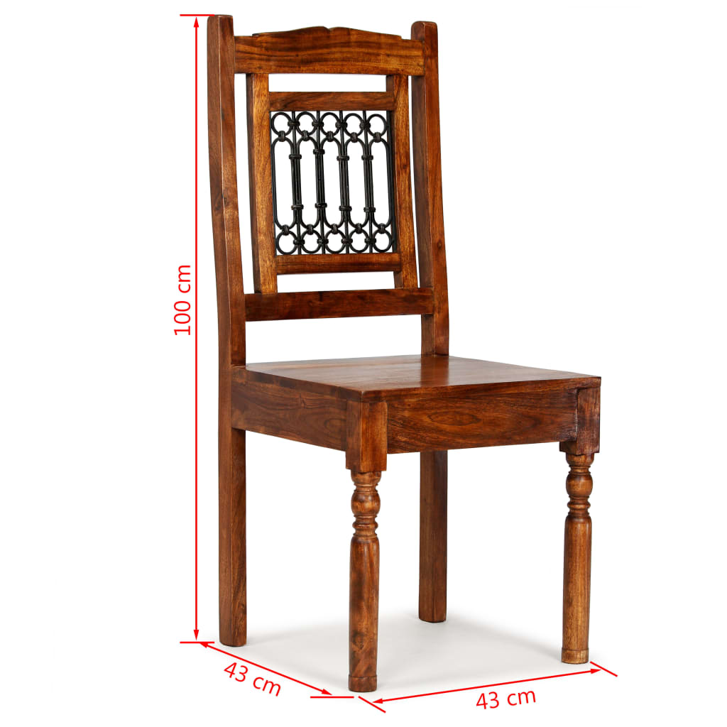 vidaXL Jídelní židle 4 ks masiv sheeshamový povrch klasický styl