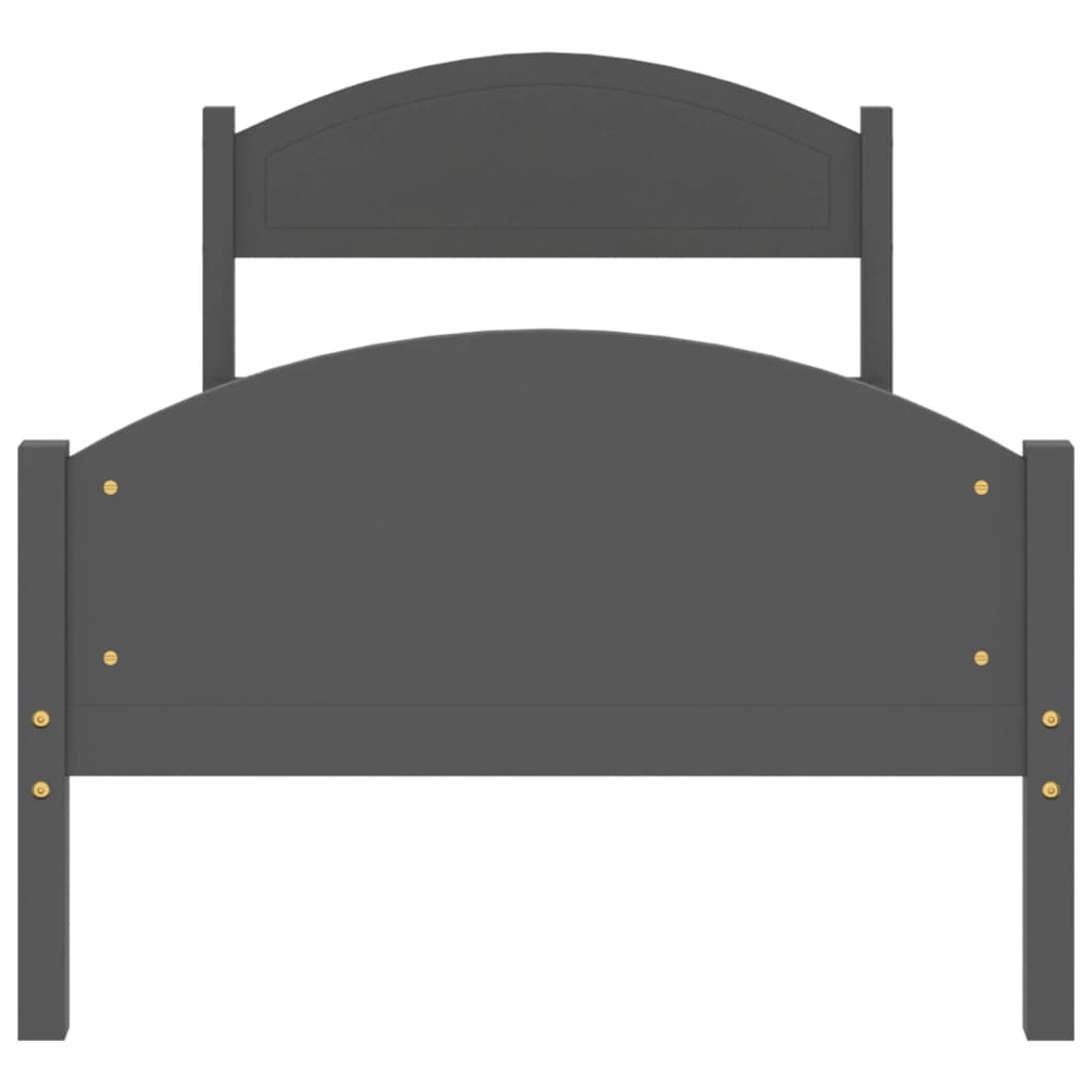 vidaXL Rám postele tmavě šedý masivní borové dřevo 100 x 200 cm