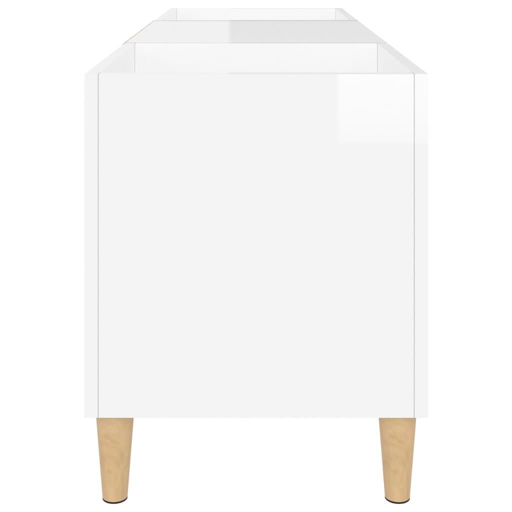 vidaXL Skříňka na LP desky lesklá bílá 121x38x48 cm kompozitní dřevo