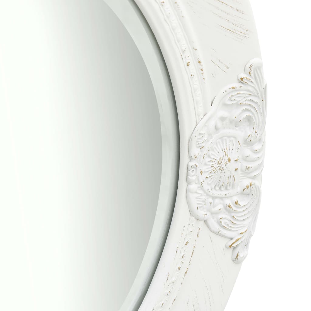 vidaXL Nástěnné zrcadlo barokní styl 50 cm bílé