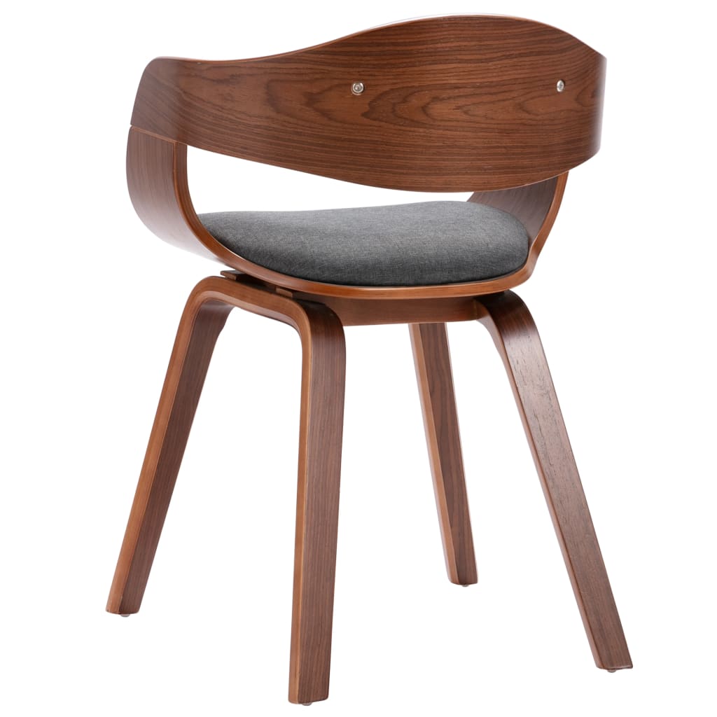 vidaXL Jídelní židle 6 ks ohýbané dřevo a šedý textil
