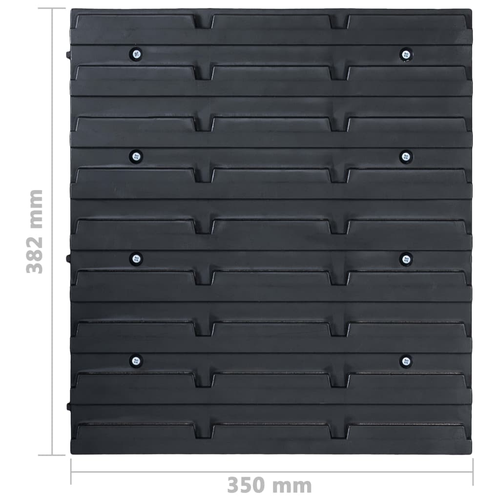 vidaXL 39dílný set skladovacích zásobníků nástěnné panely červenočerný
