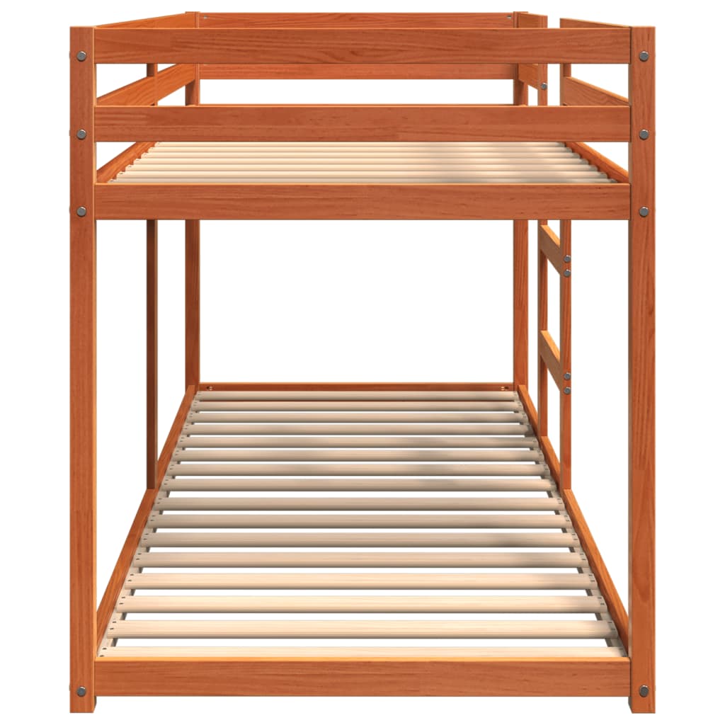 vidaXL Patrová postel voskově hnědá 80 x 200 cm masivní borové dřevo