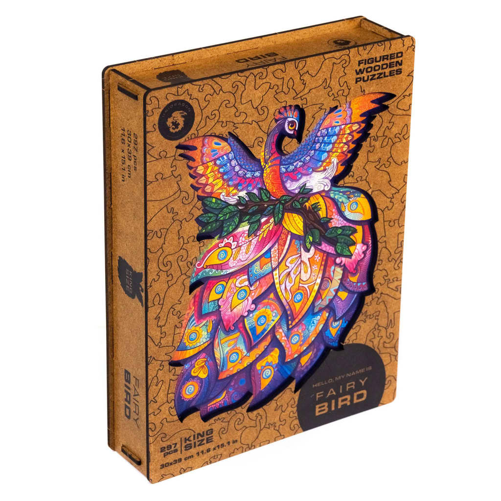 UNIDRAGON 297dílné dřevěné puzzle Fairy Bird King Size 30 x 39 cm