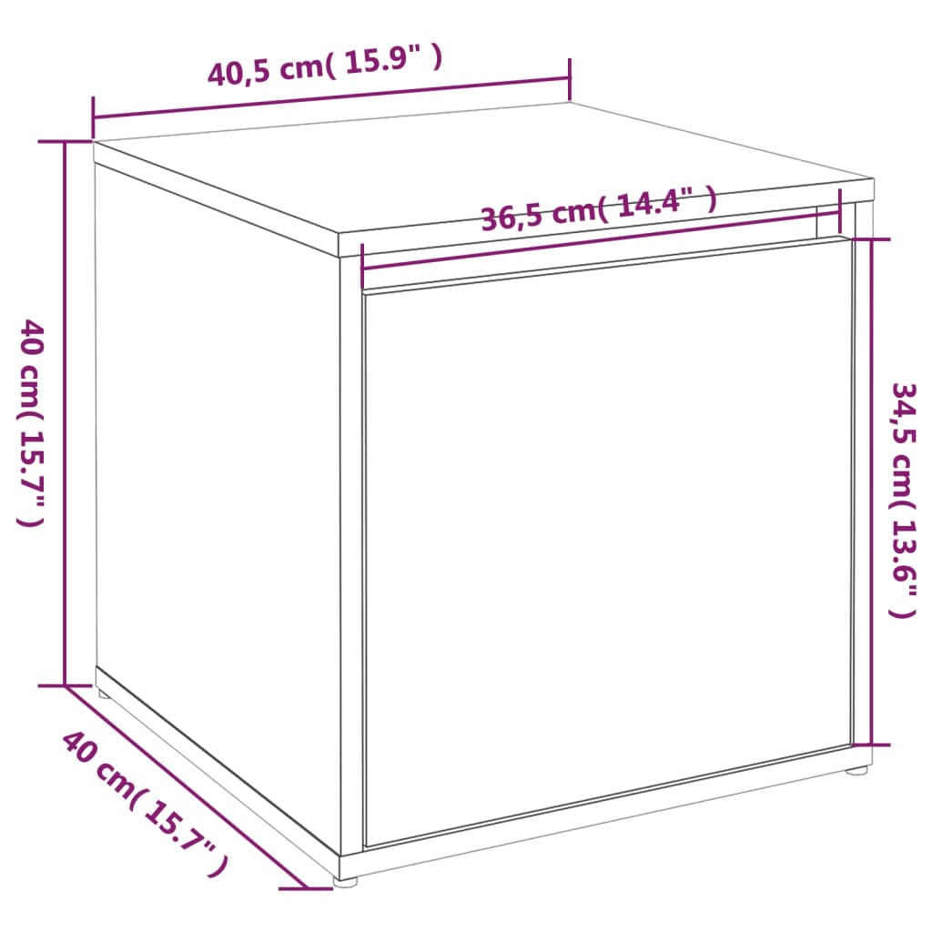 vidaXL Úložný box se zásuvkou dub sonoma 40,5 x 40 x 40 cm kompozit