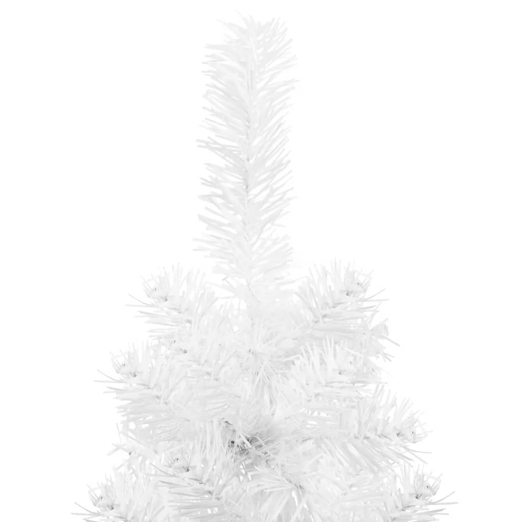 vidaXL Úzký umělý poloviční vánoční stromek se stojanem bílý 120 cm