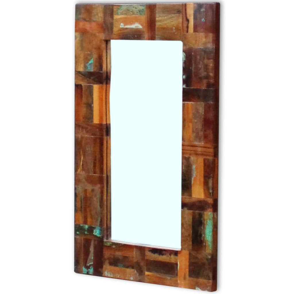vidaXL Zrcadlo masivní recyklované dřevo 80 x 50 cm