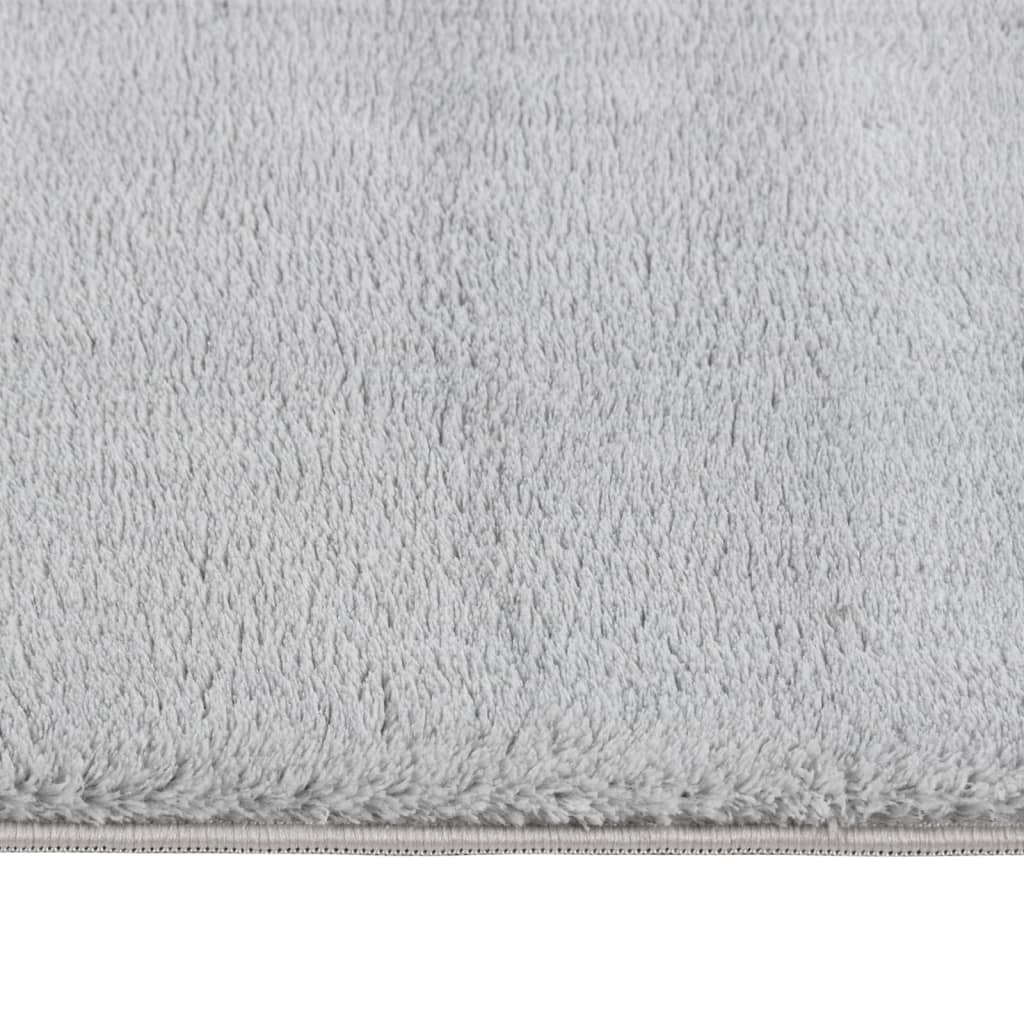 vidaXL Pratelný koberec hebký krátký vlas 160x230cm protiskluzový šedý