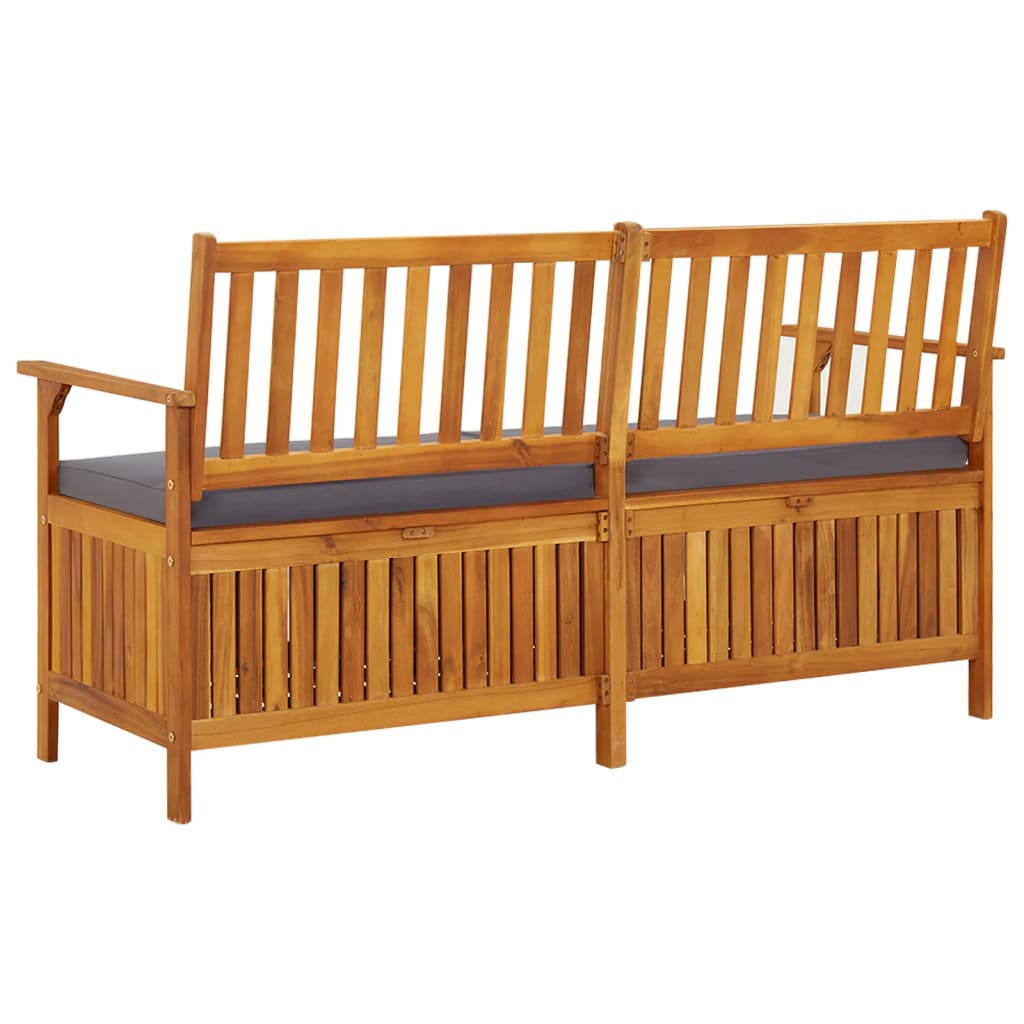 vidaXL Úložná lavice s poduškou 148 cm masivní akáciové dřevo