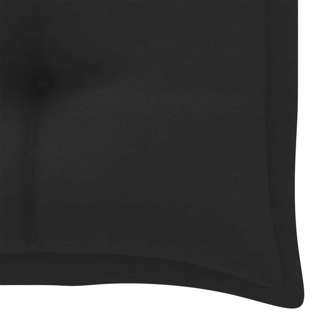vidaXL Zahradní lavice s černou poduškou 112 cm masivní teak