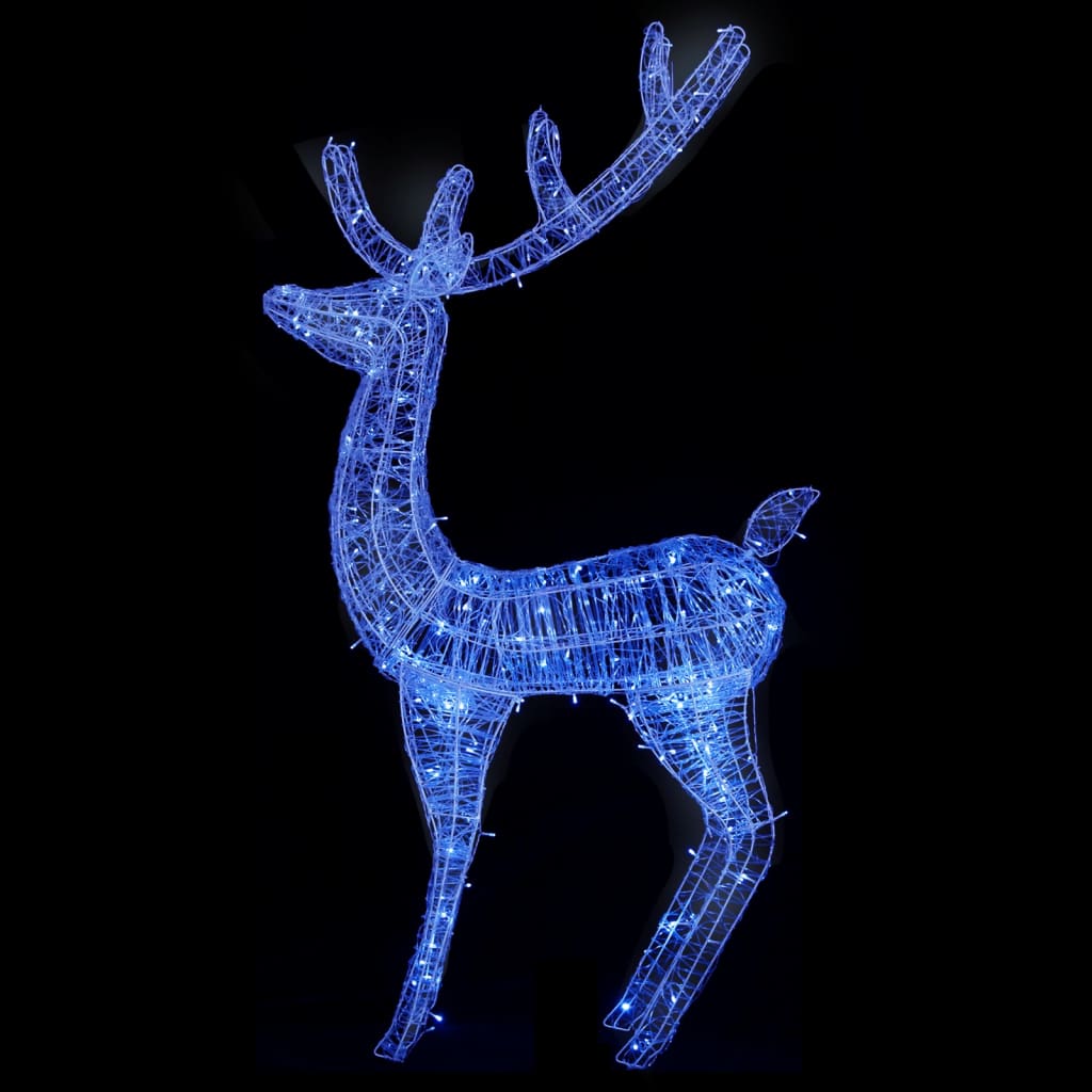 vidaXL XXL Akrylový vánoční sob 250 LED 180 cm modré světlo