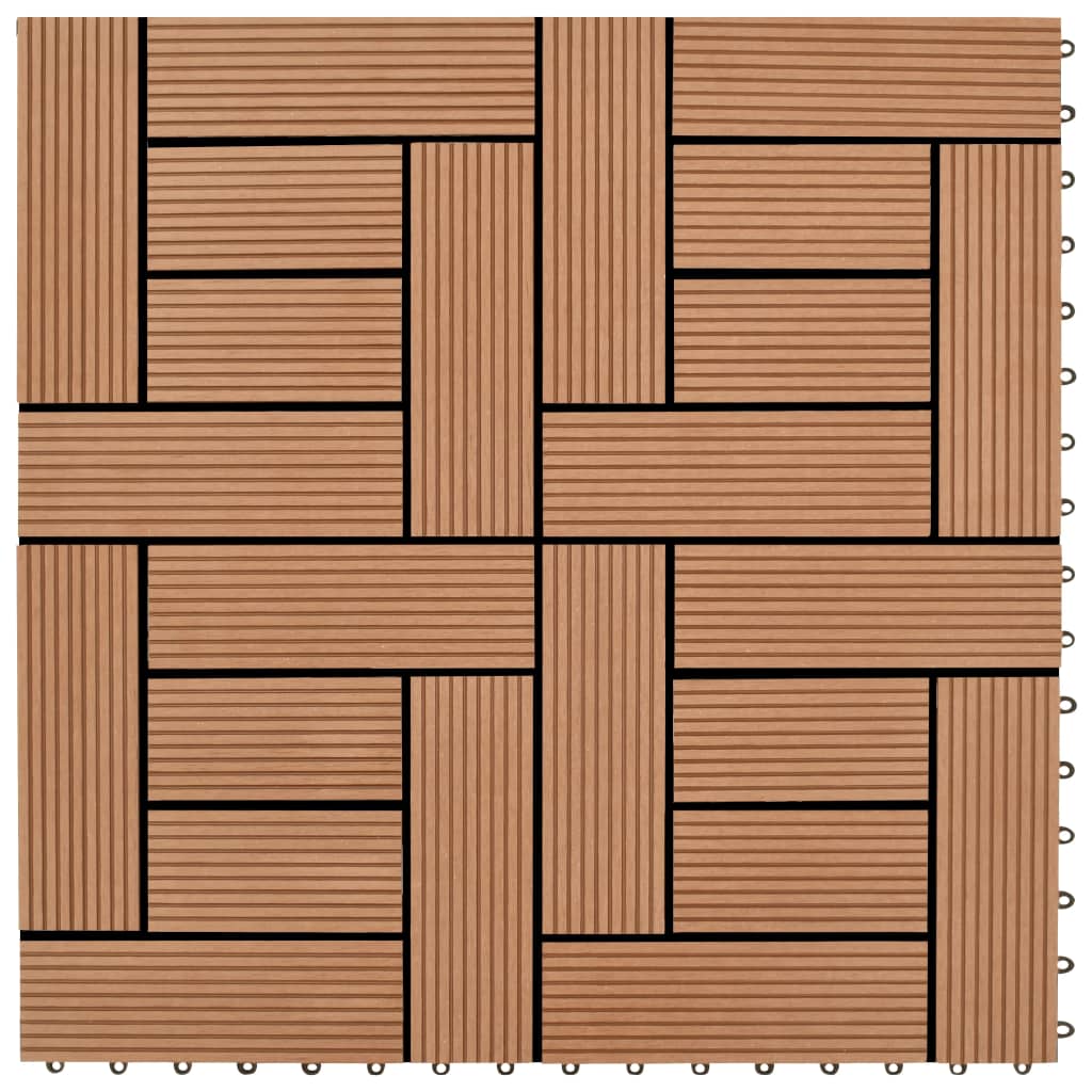 vidaXL 22 ks terasové dlaždice 30 x 30 cm 2 m² WPC hnědé