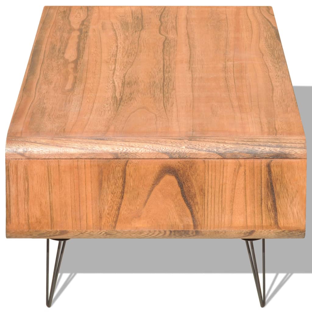 vidaXL Konferenční stolek 90 x 55,5 x 38,5 cm masivní pavlovnie hnědý