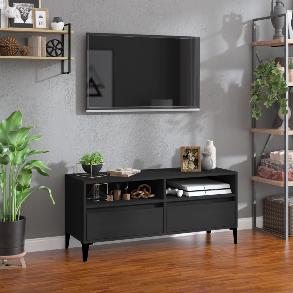 vidaXL TV skříňka černá 100 x 34,5 x 44,5 cm kompozitní dřevo