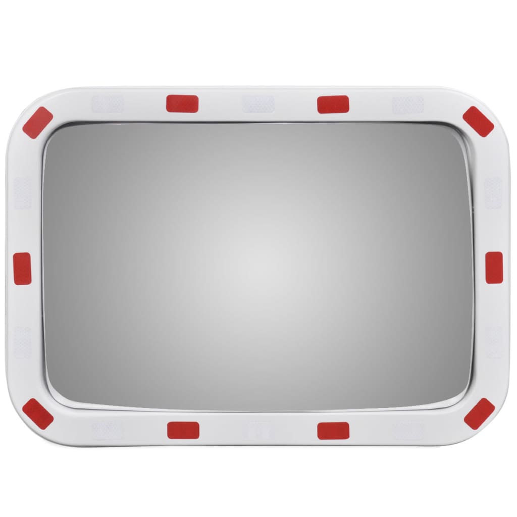 Dopravní vypouklé zrcadlo obdélníkové 40 x 60 cm s odrazkami
