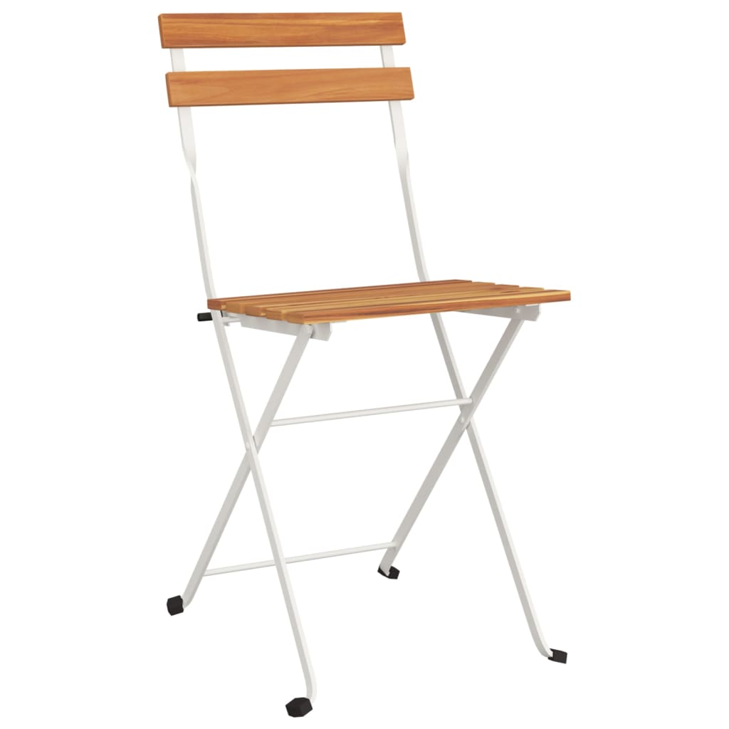 vidaXL Skládací bistro židle 4 ks masivní akáciové dřevo a ocel