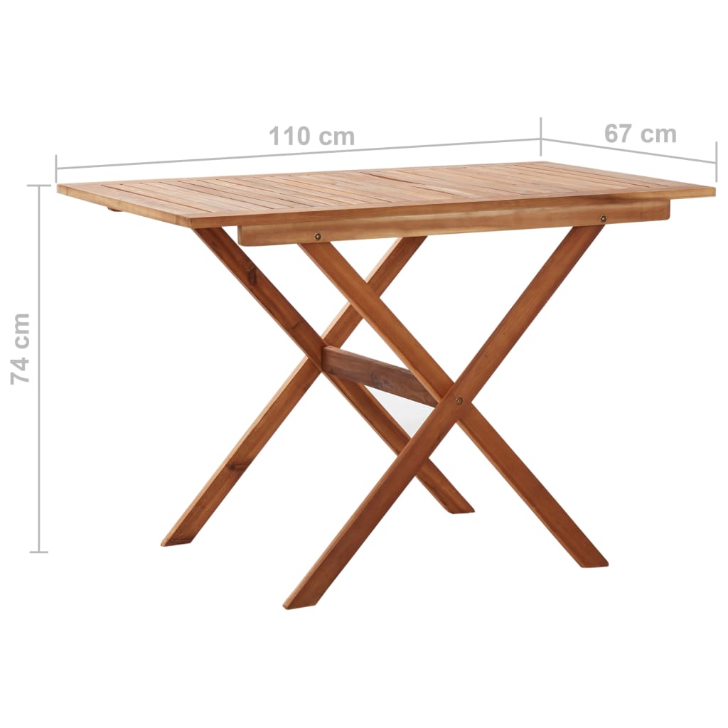 vidaXL Zahradní stůl 110 x 67 x 74 cm masivní akáciové dřevo