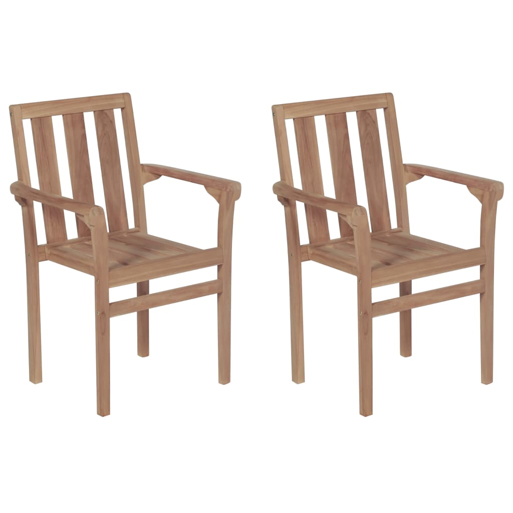 vidaXL Zahradní židle 2 ks béžové podušky masivní teakové dřevo