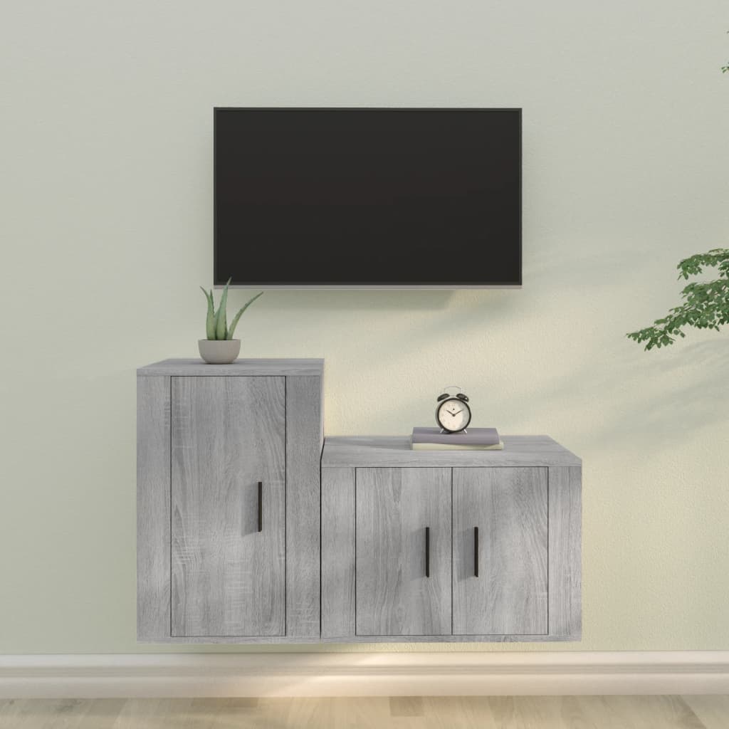 vidaXL 2dílný set TV skříněk šedý sonoma kompozitní dřevo