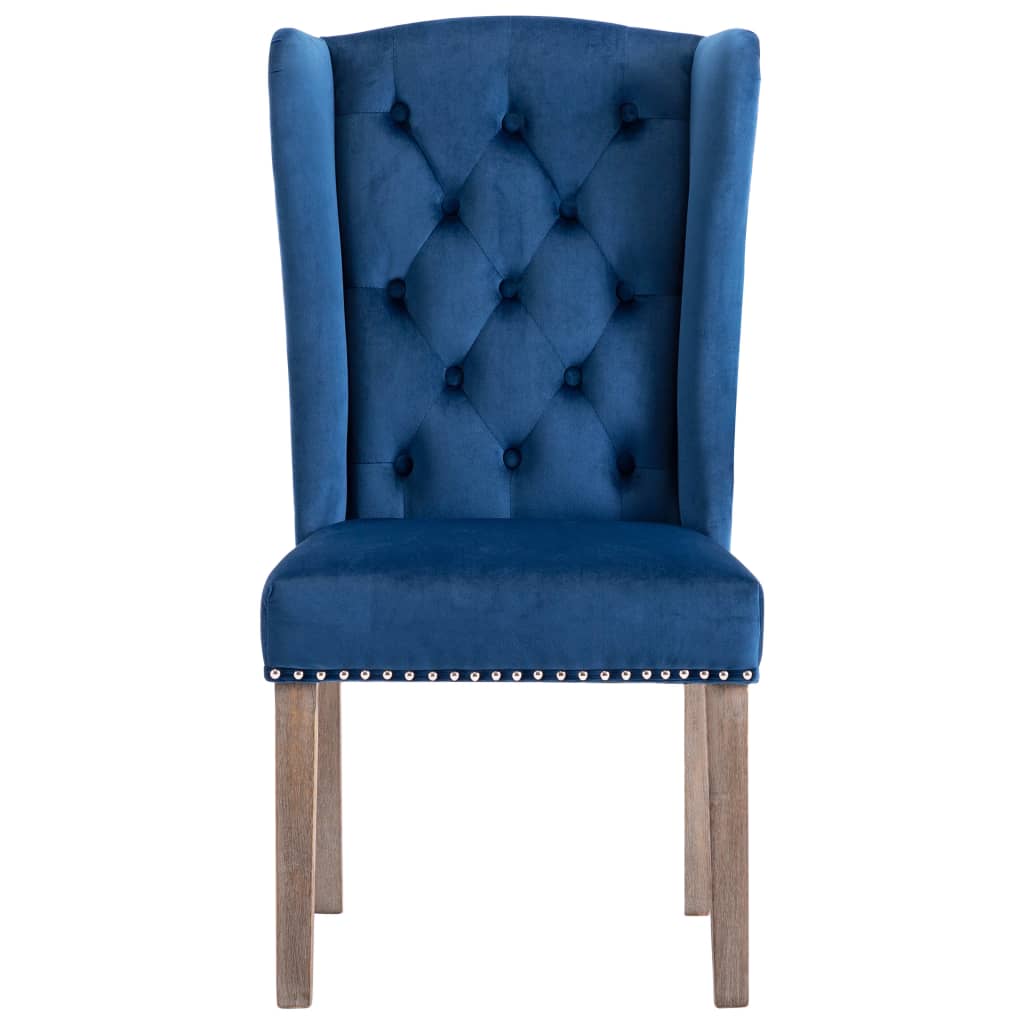 vidaXL Jídelní židle modrá samet