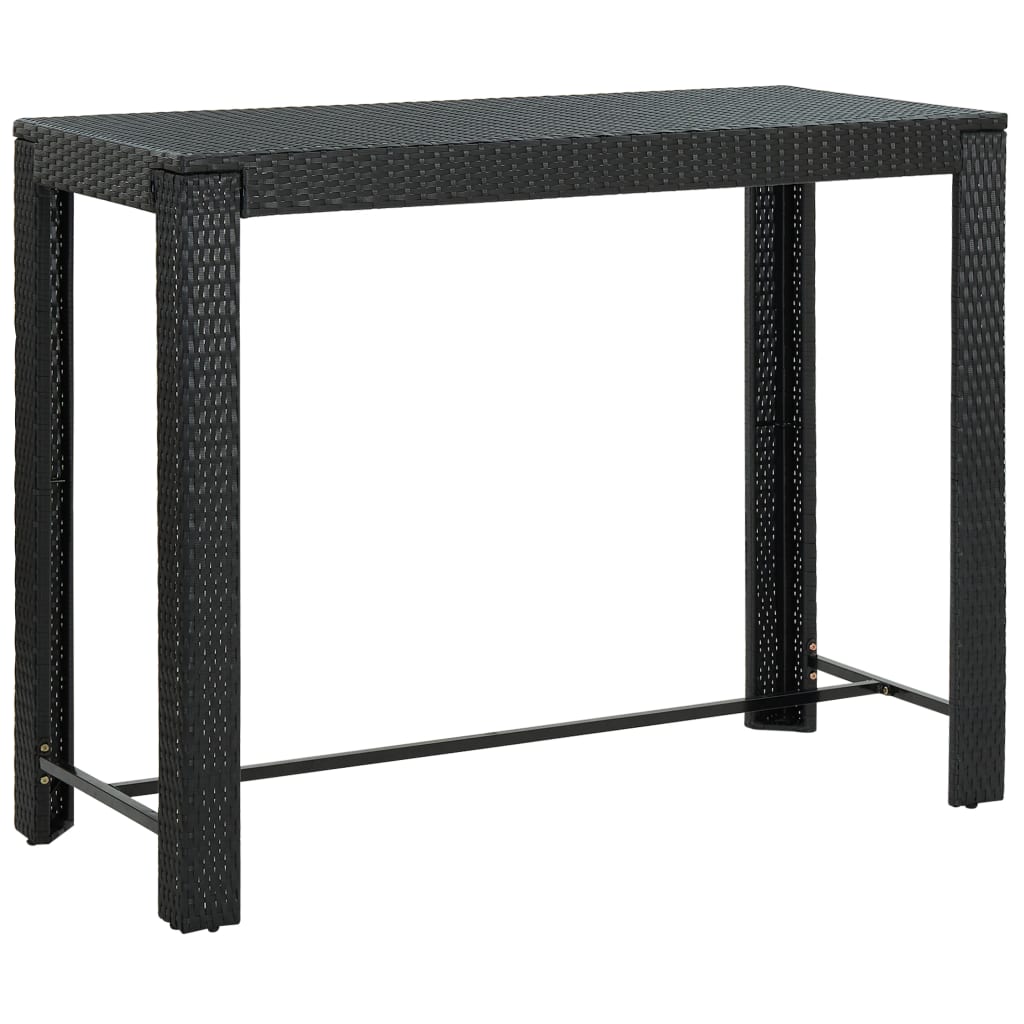 vidaXL Zahradní barový stůl černý 140,5 x 60,5 x 110,5 cm polyratan