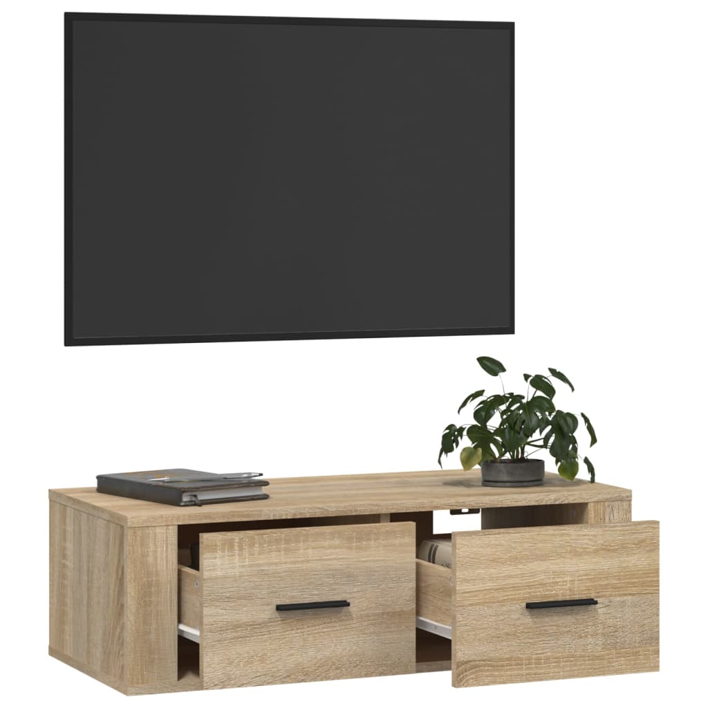 vidaXL Závěsná TV skříňka dub sonoma 80 x 36 x 25 cm kompozitní dřevo